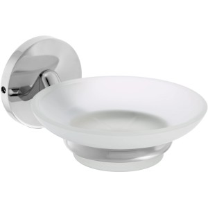 CMI Seifenschale S 300 mit Wandhalterung aus Klarglas und Chrom, Bad-Accessoire.