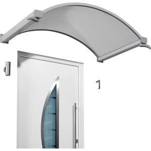 Gutta Rundbogenvordach NO 160 Klar Edelstahloptik 30 cm x 160 cm x 90 cm