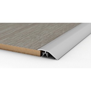 Silbernes Anpassprofil für Laminat & Parkett, Klick-System, 15x45x2700 mm.