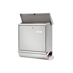 Burg Wächter Briefkasten + Box Set Comfort 39130 aus Edelstahl mit Zeitungsfach.