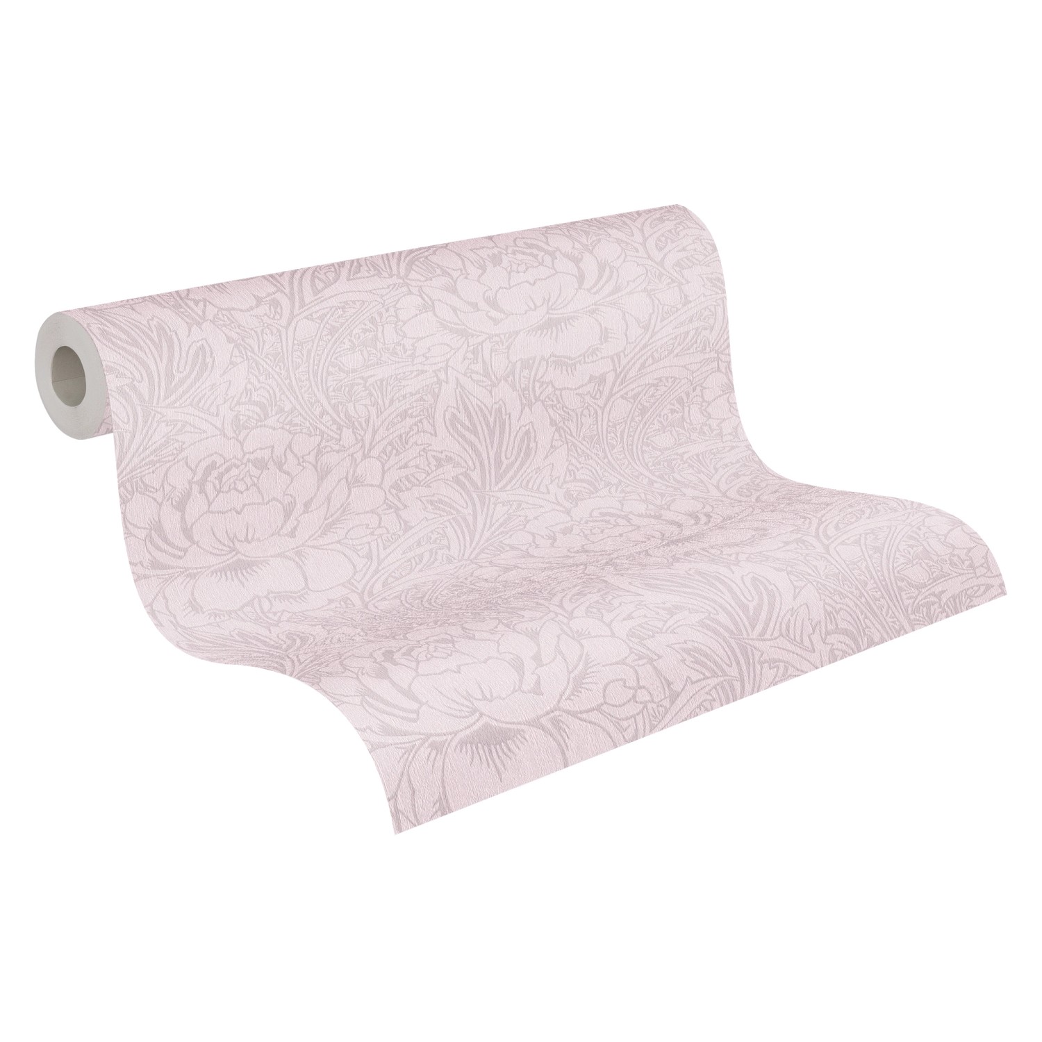 Vliestapete Rosa mit Blumenmuster, Rolle. Dekorative Tapete für Wohnräume.