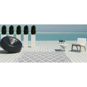 Jet-Line Outdoor Teppich AUSTIN Grau 90 x 150 cm Kunststoffteppich Balkon Terrasse