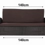 Braunes Gartenkissen-Set für 2-Sitzer Rattansofa, 140x50x50cm, für bequemes Sitzen im Garten.