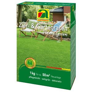 Austrosaat Zier- und Gartenrasen Picnic Green, 1 kg Packung. Rasensamen für dichten, grünen Rasen.