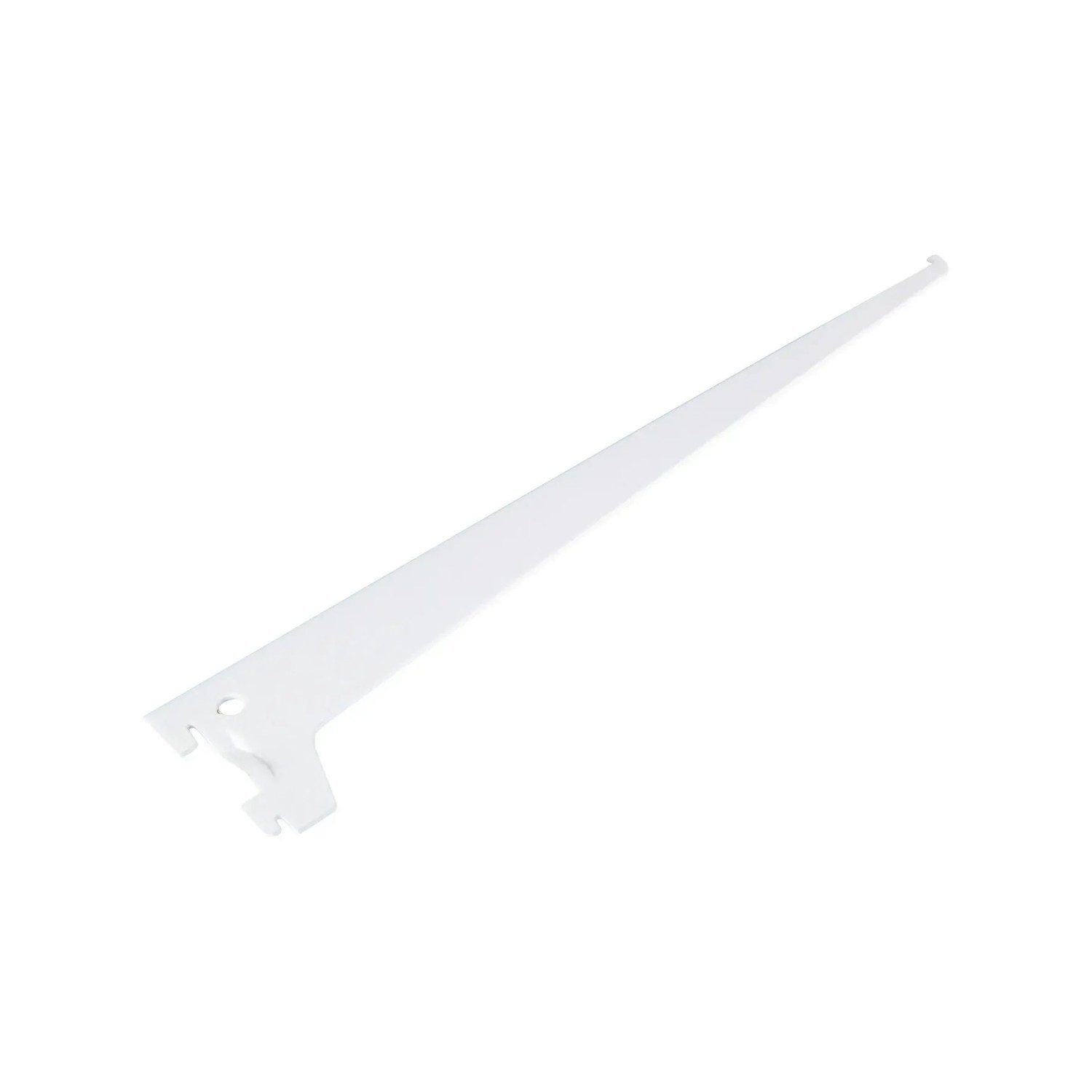 Weißer Einlochträger, 40 cm lang, für Regalböden und Möbelbau.