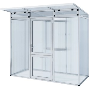 KGT Gewächshaus Linea Alu blank, 2,56 m², mit Tür. Ideal für Gemüse- und Pflanzenzucht.