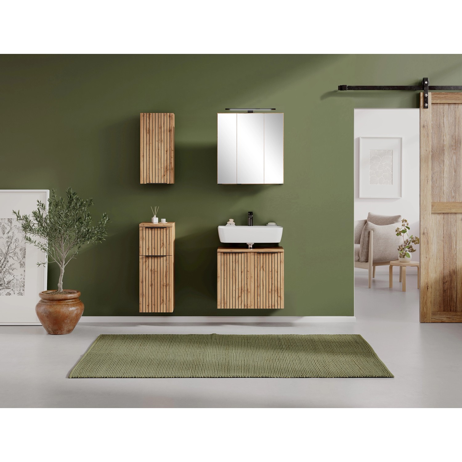 Held Möbel Unterbecken-Set 200 x 60 x 35 cm Wildeiche 2 Türen 2-tlg._11