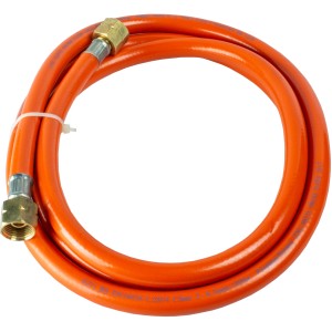 Vitavia BioLet Gasschlauch, 2 m, orange mit Messinganschlüssen für Gewächshaus-Zubehör.
