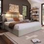 okwish Polsterbett 160x200cm mit Stauraum USB Leselicht Jugendzimmer Beige ohne Matratze_2