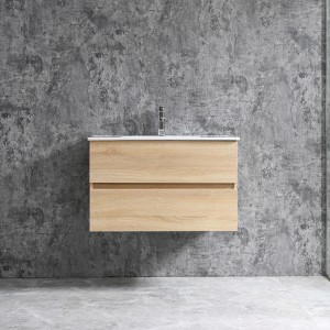 Sanotechnik Einzelwaschtisch Corbo, 80 cm, Braun Matt, mit zwei Schubladen und Softclose.