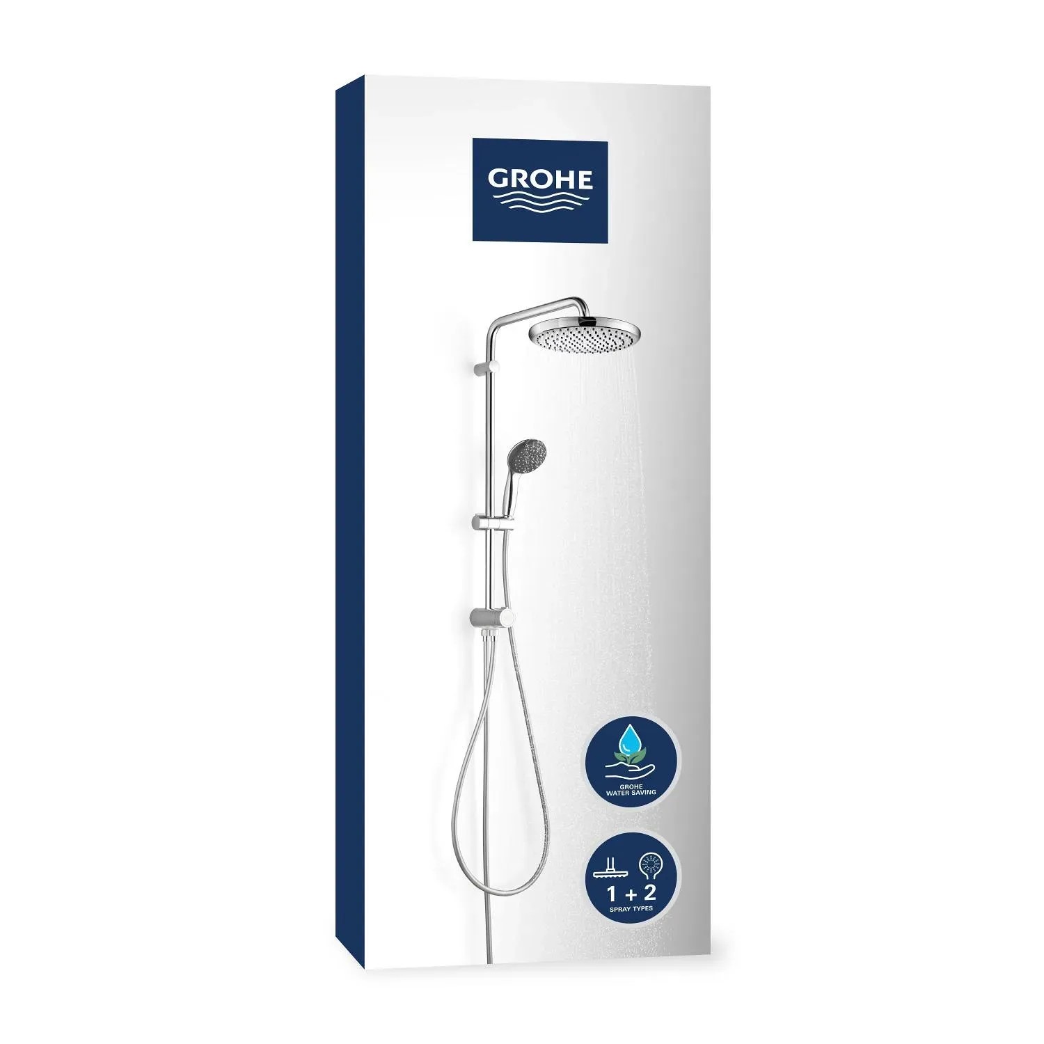Grohe Brausegarnitur Vitalio Comfort 250 Flex mit Kopf- und Handbrause.