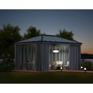 Palram Canopia Seitenteile für Pavillon Dallas 4900, dunkelgraue Vorhänge für Laube.