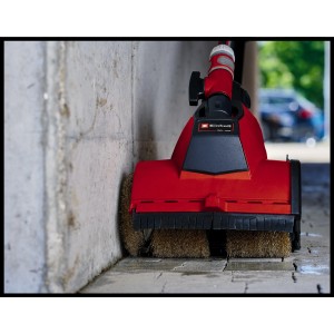 Einhell Akku-Oberflächenbürste Picobella mit Seitenbürste Ultra Stein für die Reinigung von Steinoberflächen.