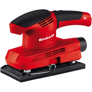 Einhell Schwingschleifer TC-OS 1520: Roter Elektro-Schwingschleifer mit Staubabsaugung und Kletthaftung.