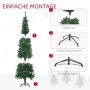 Einfache Montage des HOMCOM künstlichen Weihnachtsbaums (195 cm) mit grünem Nadelwerk, Zapfen und Metall-Standfuß.