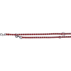 Jollypaw V-Leine, geflochten, rot-silber, 2 m. Robuste Hundeleine, 3-fach verstellbar für große Hunde.
