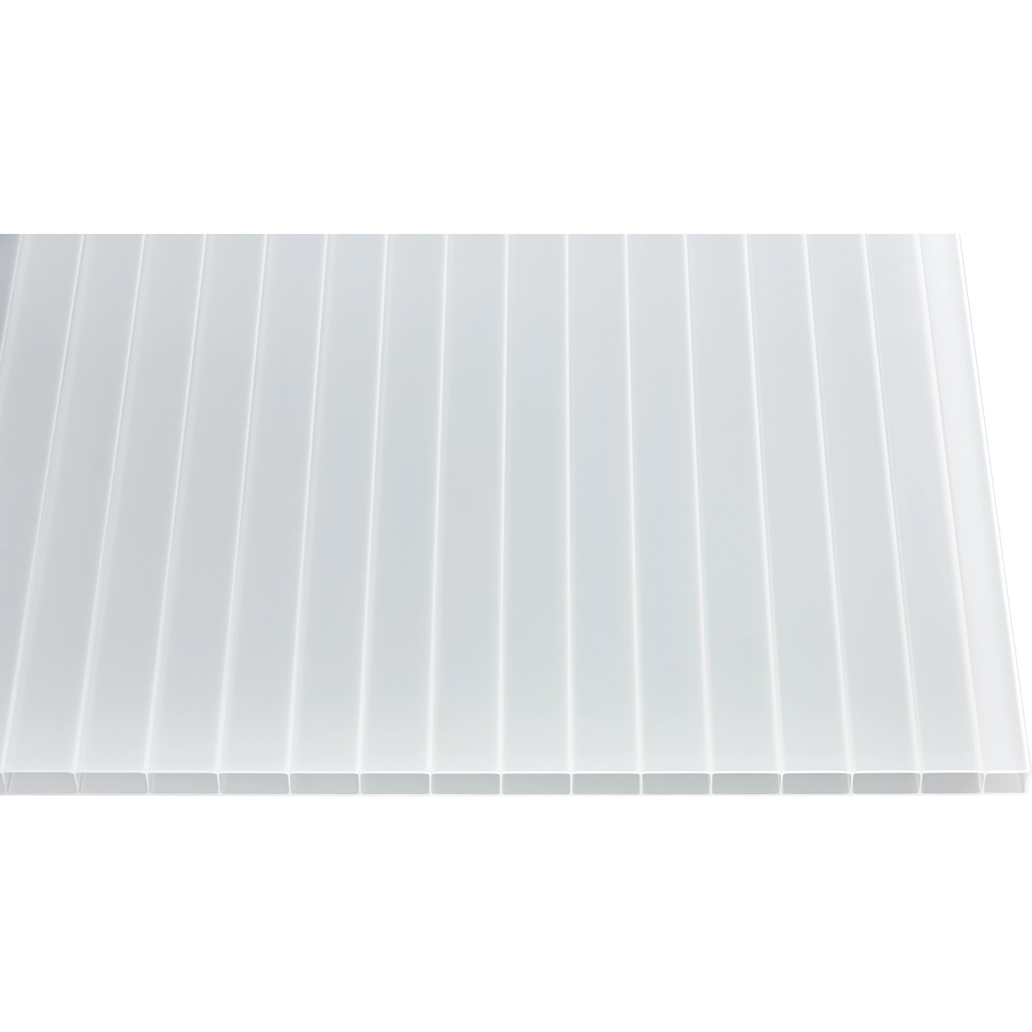 Weiße, opale Acryl Hohlkammerplatte, 16 mm stark, für Kunststoffbedachung.