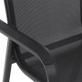 Detailansicht: Anthrazitfarbener Siena Garden Stapelsessel Tesoro mit Ranotex-Gewebe und Aluminiumgestell.