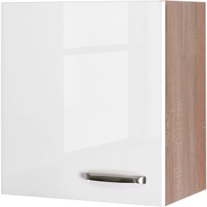 Flex-Well Exclusiv Küchen-Oberschrank Valero 50x55cm Hochglanz Weiß-Sonoma Eiche