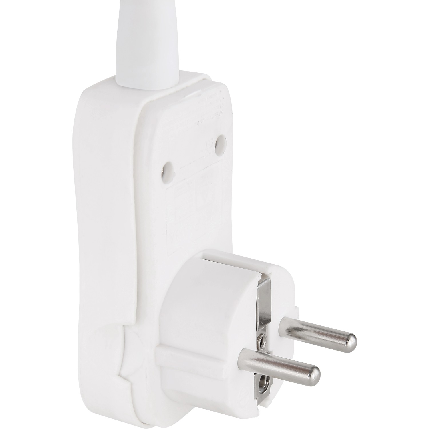 Detailaufnahme des weißen Netzsteckers der Globo Wandlampe Robby.