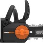 Worx Nitro 20V Akku-Kettensäge WG350E.9 ohne Akku/Ladegerät. Kompakte Akku Kettensäge in Schwarz/Orange.