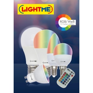 Lightme LED-Leuchtmittel GU10, verschiedene Formen und Farben, inklusive Fernbedienung.
