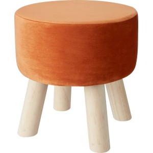 Kinderhocker Safari Adventure, orange, Ø 30 cm, mit Holzbeinen. Bequeme Sitzgelegenheit für Kinder.