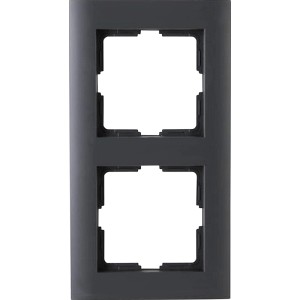 Kopp Abdeckrahmen 2-fach Athenis Anthrazit für Schalter und Steckdosen.