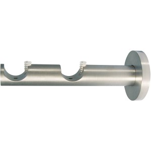 Mydeco Gardinenstangen-Halterung, 2-läufig, Edelstahl-Optik, für 2 cm Stangen.