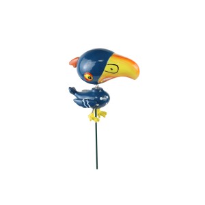 Deko-Gartenstecker Tukan, 50cm, aus Kunststoff für Gartendekoration.