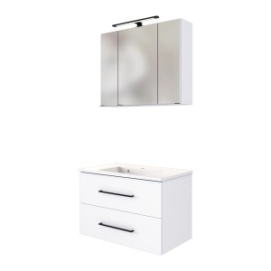 Held Möbel Waschtisch-Set Rom 80 cm matt Weiß-Weiß