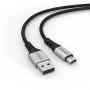 Schwaiger Micro USB Kabel, schwarz, 1,2m, zum Laden und Synchronisieren von Geräten.