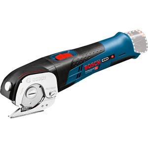 Bosch Professional Akku-Universalschere GUS 12 V-300 Solo in L-Boxx, blau-schwarz, mit selbstschärfender Klinge.
