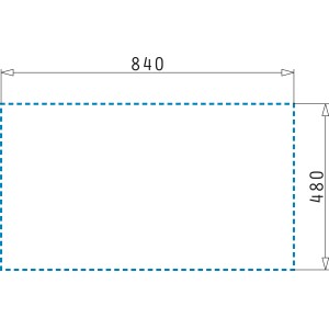 Skizze der Pyramis Einbauspüle Athena 1 1/4B 1D Edelstahl mit Maßangaben.