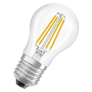 Osram LED-Lampe E27 Tropfenform, 3,4W, neutralweiß, klar. LED-Leuchtmittel für den Innenbereich.