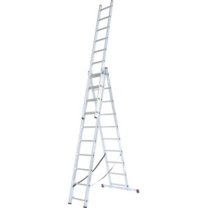 Krause Vielzweckleiter Corda 3x10 Sprossen als Anlege-, Steh- und Schiebeleiter.