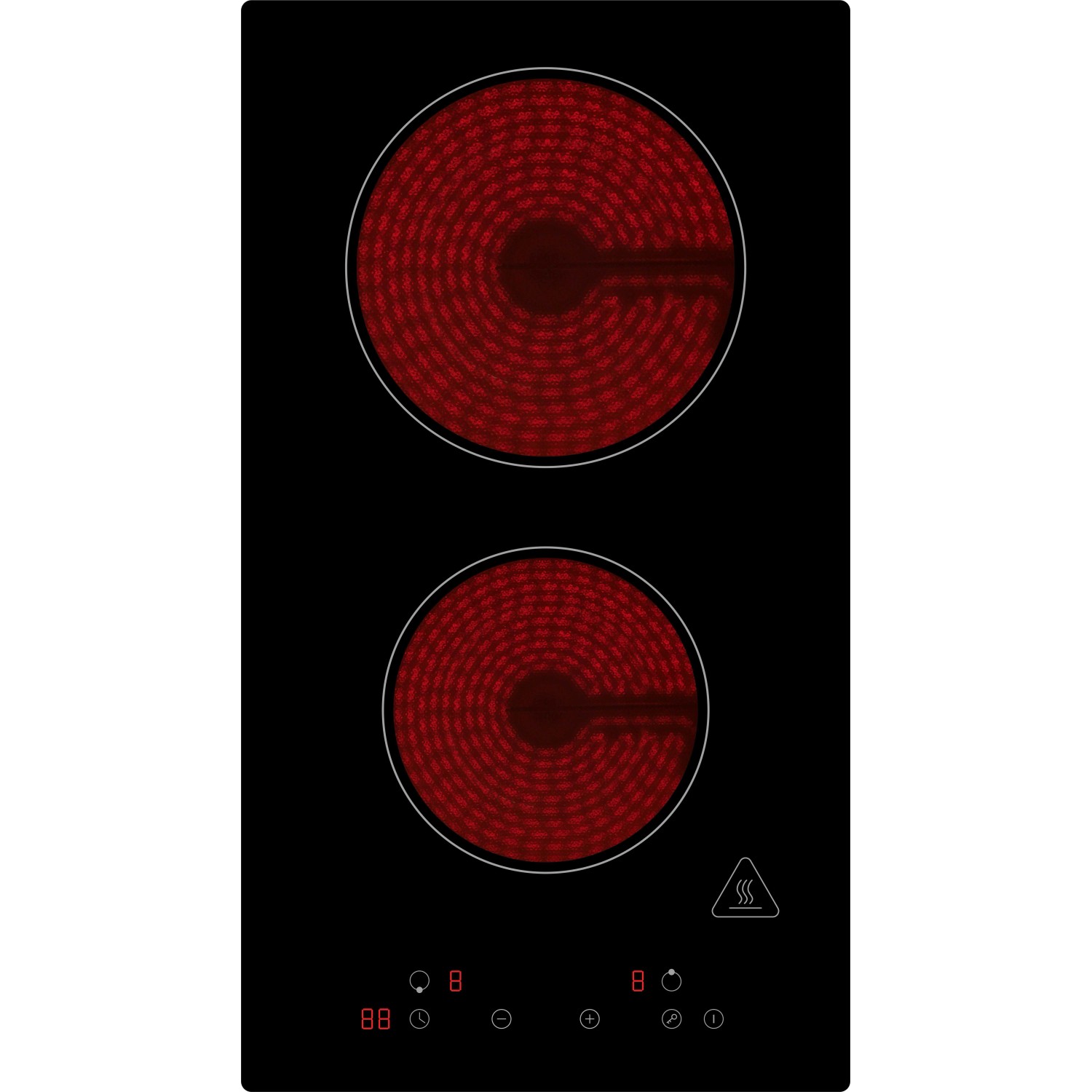 Respekta Glaskeramik-Kochfeld KM9130T-28, rahmenlos, mit zwei Kochzonen und Touch-Control.