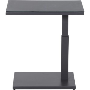 Rechteckiger, anthrazitfarbener Siena Garden Gartentisch, 40x60 cm, mit Glasplatte und Aluminiumgestell.