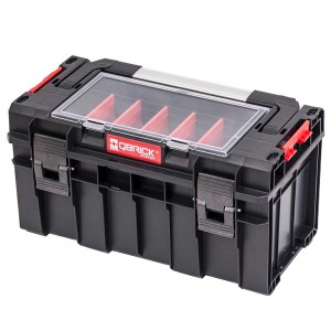 Qbrick System PRO 500 Expert Werkzeugkiste mit Alugriff und transparentem Deckel.