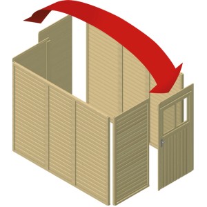 Karibu Geräteraum 2 für Einzelcarport 2,5 m mit Einflügeltür in der Seite FSC®