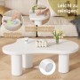 okwish Couchtisch mit Wolkenform Design Wohnzimmer 107x66x40cm Weiß_9