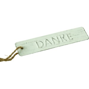 Videx Garden Geschenkanhänger "Danke" aus Metall in Altweiss mit Kordel.