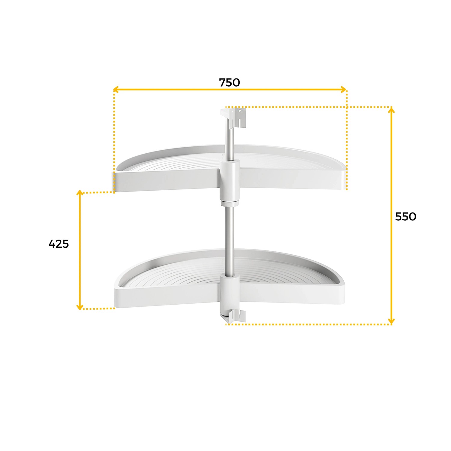 Emuca Lot Drehplatten Shelvo 1/2 für 800 mm Modul Kunststoff und Aluminium Grau_4