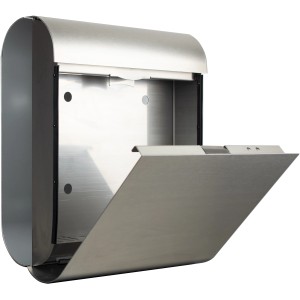 Offener Burg-Wächter Edelstahl-Briefkasten Cosmo 3765 Ni mit Zeitungsfach.