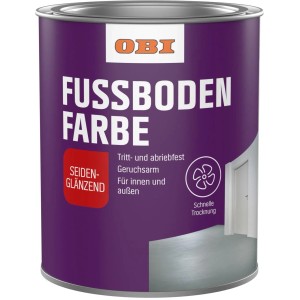 Dose OBI Fußbodenfarbe RAL 7031 Blaugrau, seidenglänzend. Für Innen- und Außenbereiche.