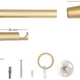 Mydeco Gardinenstange Messing, 100cm, mit Zubehör wie Träger, Endstück Rag und Ringe.