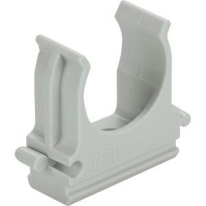 Graue Klemmschelle EN 20 zur Befestigung von Leerrohren, 10er-Pack.