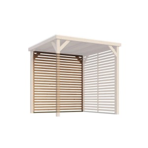 Karibu Seitenwand Lamellen Optik für Pavillon Kvadrat 231 cm x 231 cm Natur