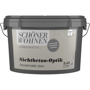 Schöner Wohnen Trendstruktur Sichtbeton-Optik Grau, 2,5 l Eimer. Effektfarbe für Innen.