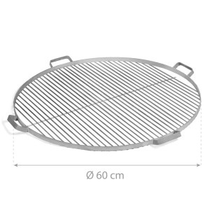 CookKing Grillrost Ø 60 cm aus Edelstahl mit 4 Griffen für Feuerschalen.